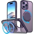 thumbnail image 1 of KOMI Étui Anneau Magnétique pour 16 Pro Max, Compatible avec MagSafe avec Support Anneau à 360°, Étui de Protection Antichoc pour iPhone 16 Pro Max Violet, 1 of 5