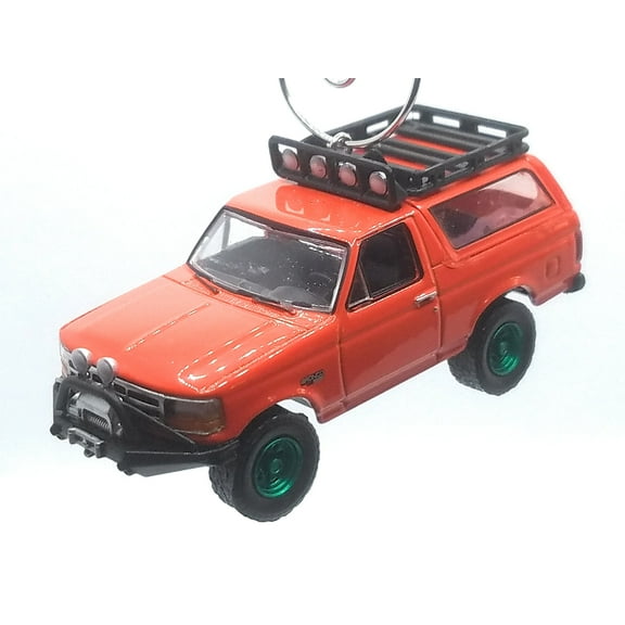 Christmas Ornament for 1995 Ford Bronco Orange Green Rims Ltd Ed