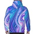 thumbnail image 7 of Picia Swirl Blue And Purple Pattern Casual Men's Hoodie - Lightweight Hooded Sweatshirt with Kangaroo Pocket, Comfortable Pullover for Everyday, Travel-XX-Large, 7 of 7