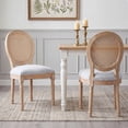 thumbnail image 1 of Noble House French Country Dining Chair Set of 2,Rectangular Cane Backrest,Light Grey, 1 of 10