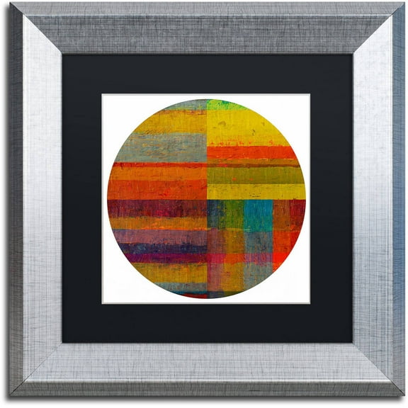 Trademark Fine Art "Round 4.0" Canvas Art by Michelle Calkins, Black Matte, Silver Frame