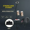 thumbnail image 3 of Universal Microphone Stand Clamp-on Tray Metal Material with Mounting Clamp,1 * tray 1 set of mounting accessories,black, 3 of 10