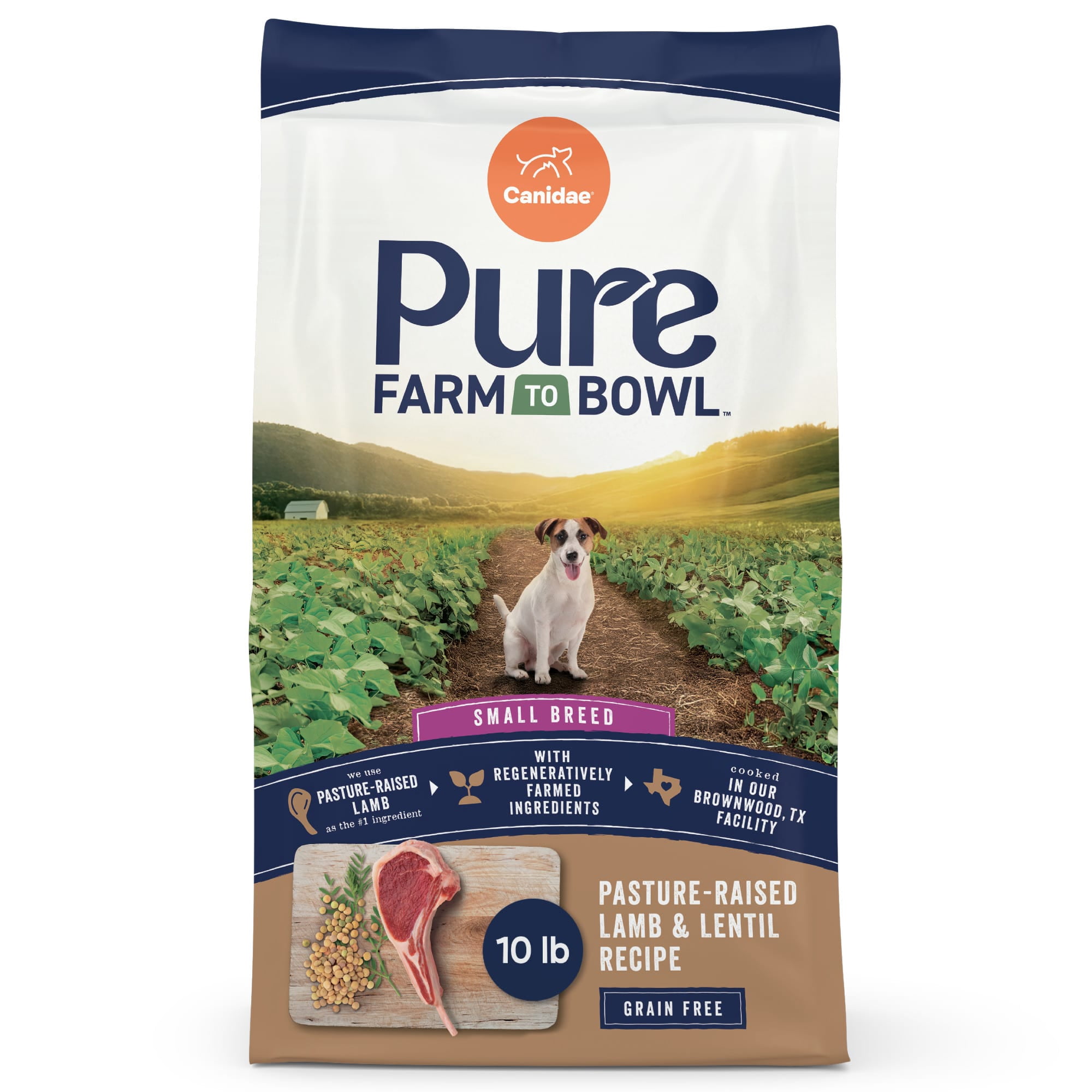Canidae Pure Farm To Bowl Pasture-Raised Lamb & Lentil, Small Breed Recipe Dog Food, 10 lbs.