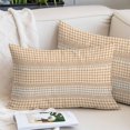 thumbnail image 2 of Farmhouse Stripe Throw Pillow Cover 20 x 26 Inch Decorative Pillow Cover Country Ethnic Rustic Textured Beige Lumbar Pillowcase Seasonal Rectangle Cushion Case for Couch Sofa Bed Living Room, 2 of 9