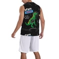 thumbnail image 5 of Rocae Space Dino Cartoon Black for Men's Basketball Jersey Lightweight and Breathable Athletic Tank Top,Quick-Drying Sports Jersey 3X-Large, 5 of 9