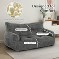 thumbnail image 6 of Pamapic Classic Adult Solid Print Large Washable Bean Bag Chair, Gray (Set of 1), 6 of 7