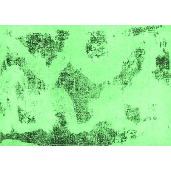 Ahgly Company Indoor Rectangle Abstract Emerald Green Modern Area Rugs, 3' x 5'