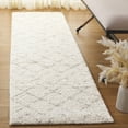 thumbnail image 2 of SAFAVIEH Arizona Zarif Geometric Shag Runner Rug, Ivory/Beige, 2'3" x 16', 2 of 8