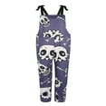 thumbnail image 2 of Tenues d'Halloween pour Femmes Salopettes Motif Crâne Combinaison Grande Taille Bretelles Réglables, 2 of 6