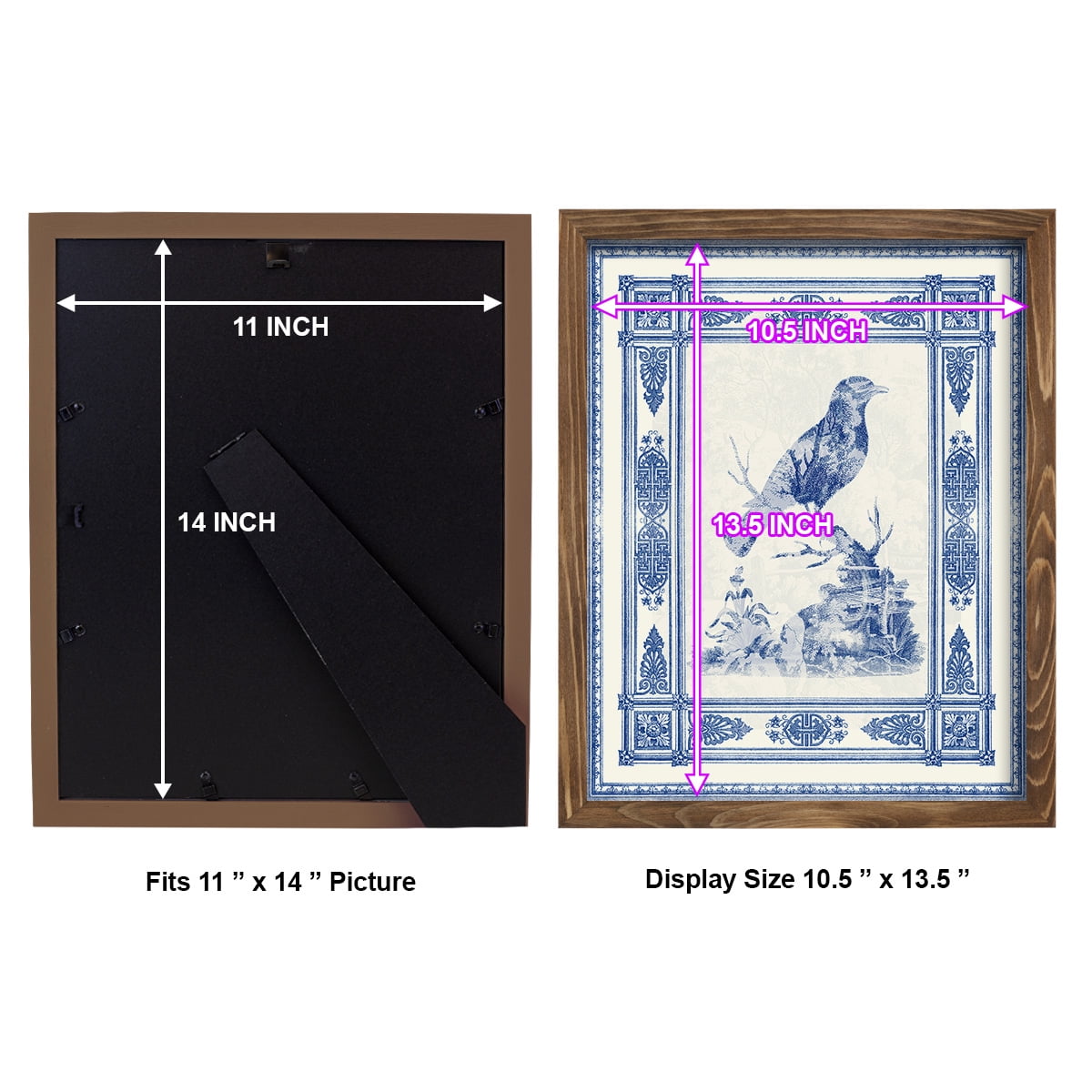 Toile de Jouy I -Framed Print w/glass-Walnut