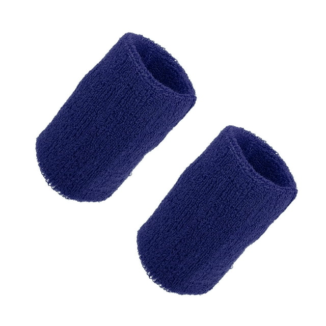 Par de Muñequeras Unique Bargains Algodón Absorbente de Sudor Azul Oscuro 8x10cm