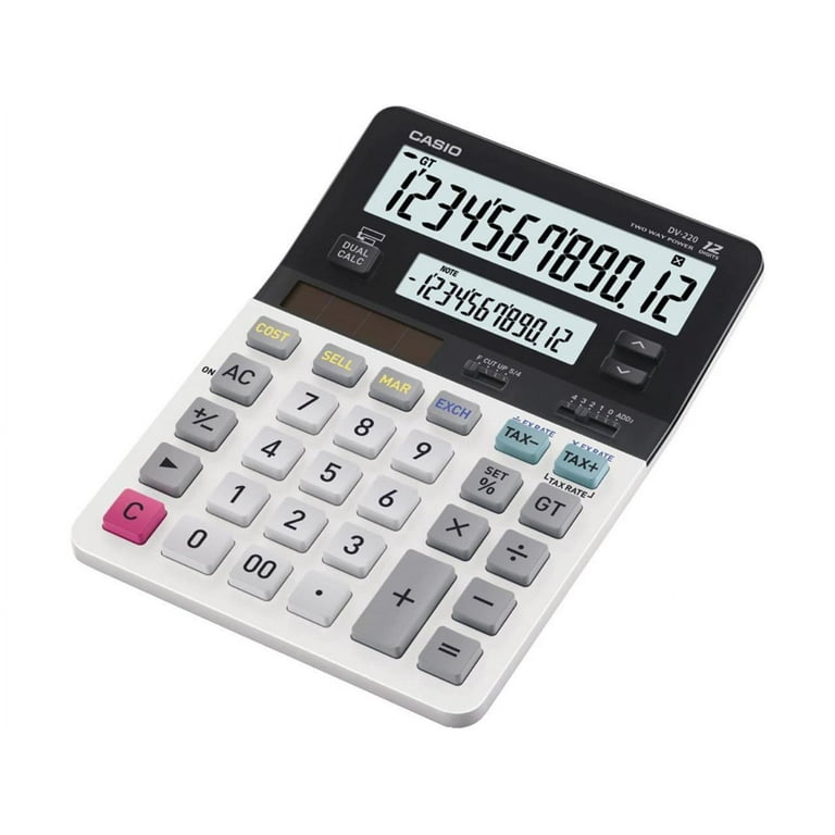 Casio dv220 12 Digit Dual Display Desk Calculator - Walmart.com
