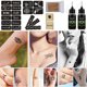 thumbnail image 2 of Kit de tatuajes temporales, juego de tinta de gel para tatuajes con plantillas, tatuajes DIY, pecas falsas para mujeres, niños y hombres, 2 of 5