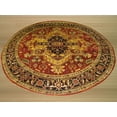 thumbnail image 2 of EORC Rust Hand Knotted Wool Traditional Serapi Rug, 6' Round, 2 of 3