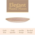 thumbnail image 4 of PLASTICPRO Elegant Plastic Dinner Plates Granite Pink Gold Rim Plastic Silverware, 128 Pack, 4 of 8