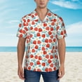 thumbnail image 4 of Balery Strawberries Print Men's Hawaiian Shirts Short Sleeve Beach Shirt Relaxed Fit Vacation Button Down Shirts-3X-Large, 4 of 9