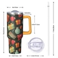 thumbnail image 2 of 40oz Holiday Tumbler with Lid and Straw, Stainless Steel Cup with Handle Plaid Travel Mug, Xmas Presents, 2 of 4