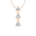 thumbnail image 2 of 0.22 ct Brilliant Round Cut Zircon 14k Rose Solid Gold Everyday Affordable Designer Necklace Pendant with 18" Chain, 2 of 6
