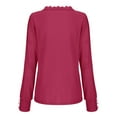 thumbnail image 5 of DuoJiaJ Women's Casual Solid Color V Neck Lace Sweater Lightweight Knit Pullover For Everyday Wear Womens Warm Sweaters Pink M, 5 of 5