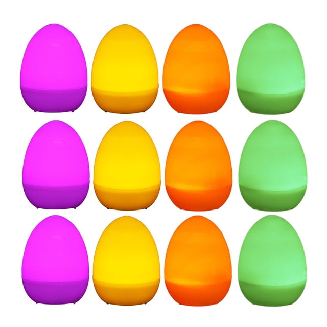 Juego de 12 huevos de Pascua colori de 2 "para relleno de bolsas, decoración del hogar, favores de fiesta temática de Pascua, búsqueda de huevos de Mezclado Sunnimix Huevos de Pascua