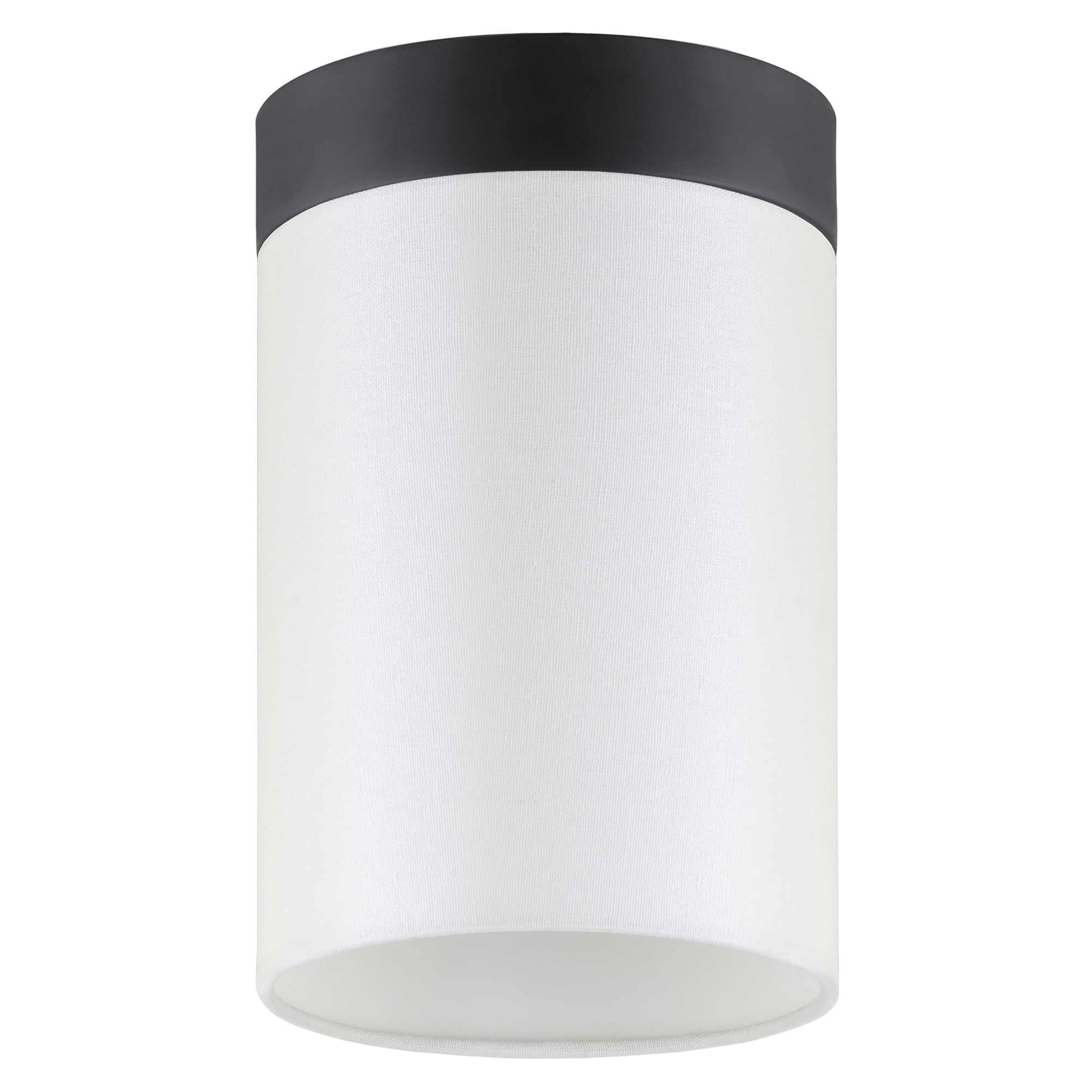 Luxe 6" Blackened Bronze Flush Mount with Linen Shade