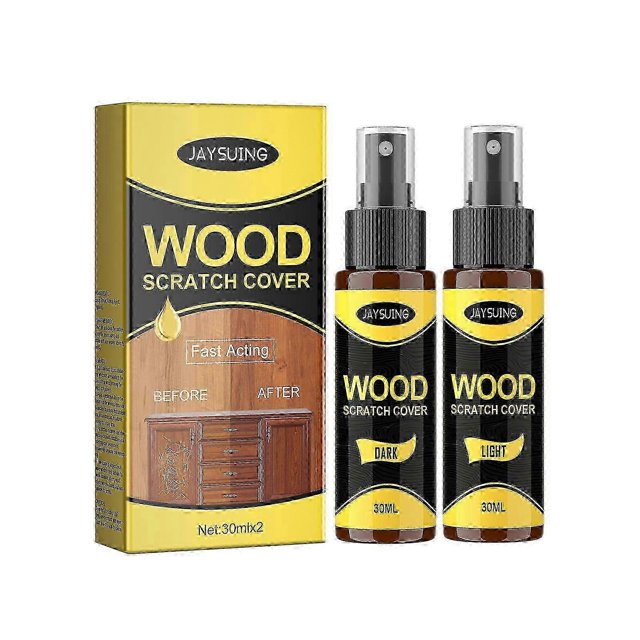 Jaysuing Wood Floor Scratch Repair Agent Wooden Furniture Floor Scratch Color Filling Renovation Maintenance Brightening Agent - 30ml*2pcs