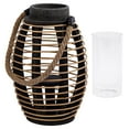 thumbnail image 2 of Truu Design Rustic Wooden Rattan Lantern Candle Holder, 2 of 4