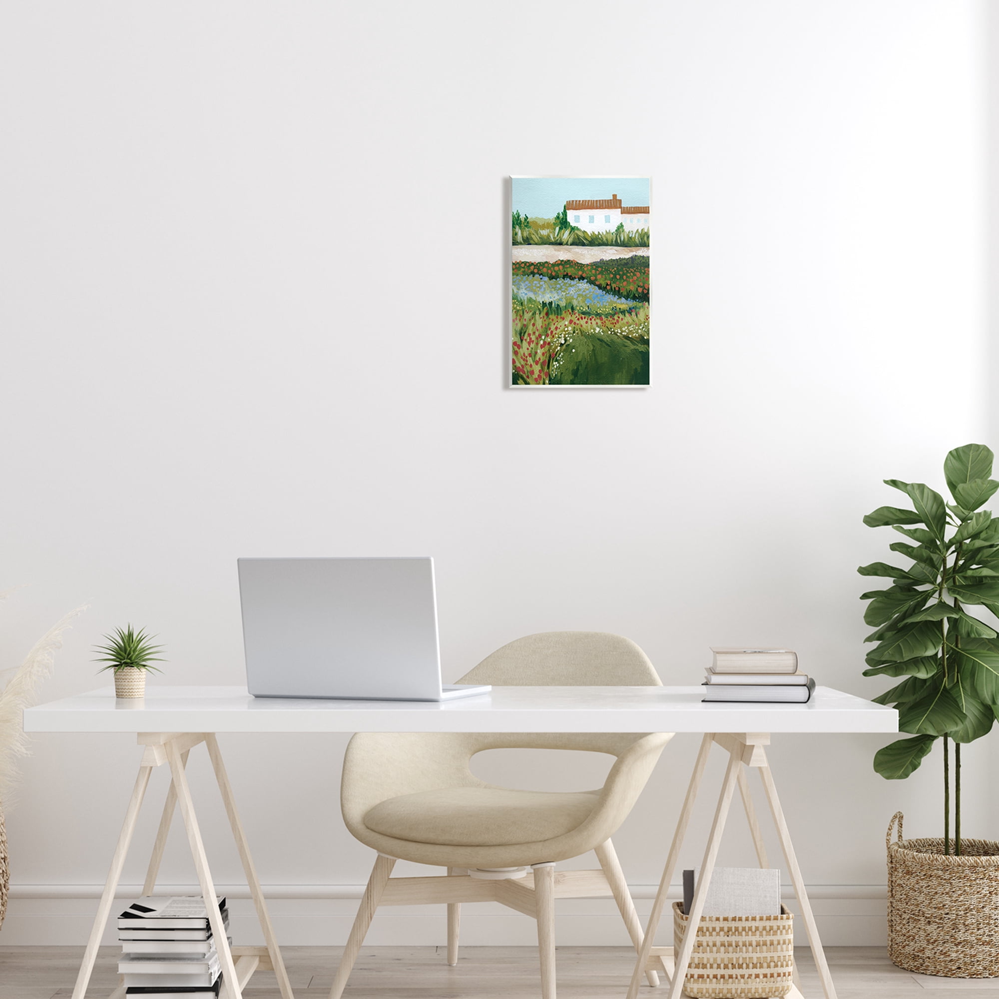 Stupell Country Cottage Meadow Road Landscape Painting Wall Plaque Unframed Art Print Wall Art