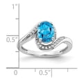 thumbnail image 2 of Auriga Fine Jewelry 14K White Gold Oval Blue Topaz and Diamond Bypass Ring for Women Size 7, 2 of 5