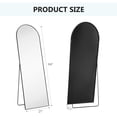 thumbnail image 2 of EDX Black 64"x21" Arched Full Length Mirror with Metal Frame, Full Body Floor Mirror, Free-Standing Wall-Mounted Hanging, 2 of 7