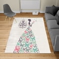 thumbnail image 2 of Vintage Turkish Area Rug, Love Country Wedding Themed Romantic Butterflies Cartoon Retro Parisienne, Soft Carpet for Living Room Decor with Distressed Look, 4' X 5.7', Pale Seafoam, by Ambesonne, 2 of 4
