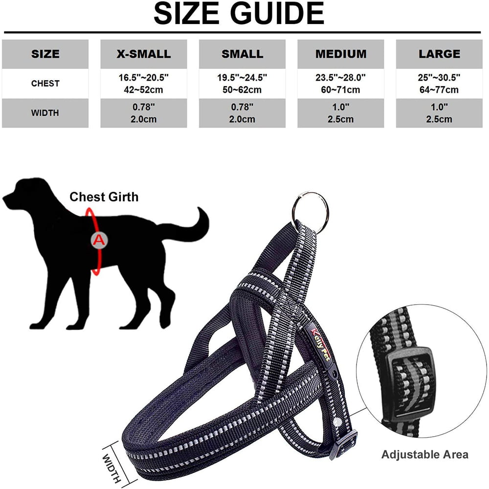 T-Pet 15"-19" Chest Girth Step-in Adjustable Nylon Harness and Leash Set 