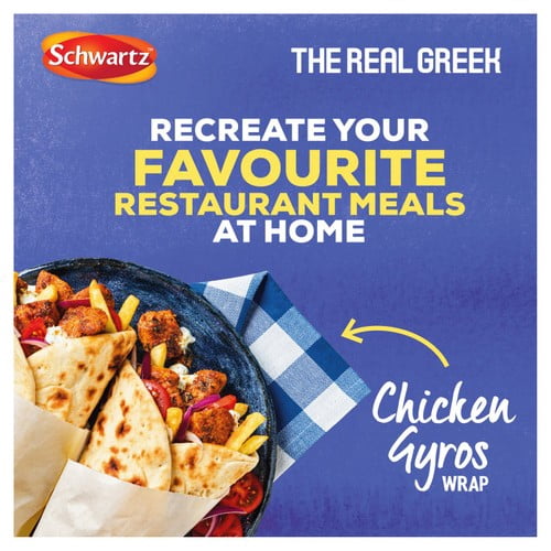 Schwartz x The Real Greek Chicken Gyros Wrap 20g, British Import (Pack of 2)