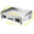 VEVOR 30" Electric Countertop Flat Top Griddle 110V 3000W Commercial