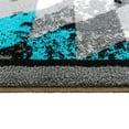 thumbnail image 6 of Emma + Oliver 6x9 Distressed Southwestern Diamond Motif Plush Pile Olefin Accent Rug in Turquoise, Beige, Brown and Black - Jute Backing, 6 of 7