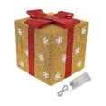 thumbnail image 4 of Lighted Gift Boxes Indoor Outdoor Christmas Decorations For Christmas Tree Porch Home/ Christmas tree decoration gold high-end frosted gift box with light (15cm) gold A ribbon bow color random, 4 of 9