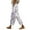 White, variant on YUANGUANST Women's Wide Leg Pants Women's Spring And Summer Casual 3D Printed Back Pocket Cotton And Linen Pants Office Slacks