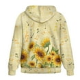 thumbnail image 5 of FOR U DESIGNS Note Sunflower Zipper Hoodies for Women Long Oversized Hooded Cardigan Size L Long Sleeve Sweatshirt for Women Down-Shoulder Collar Hoodie with Pockets, 5 of 7