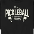 thumbnail image 3 of Instant Message - Pickleball Cheaper Than Therapy - Men's Crew Neck Fleece Pullover, 3 of 6