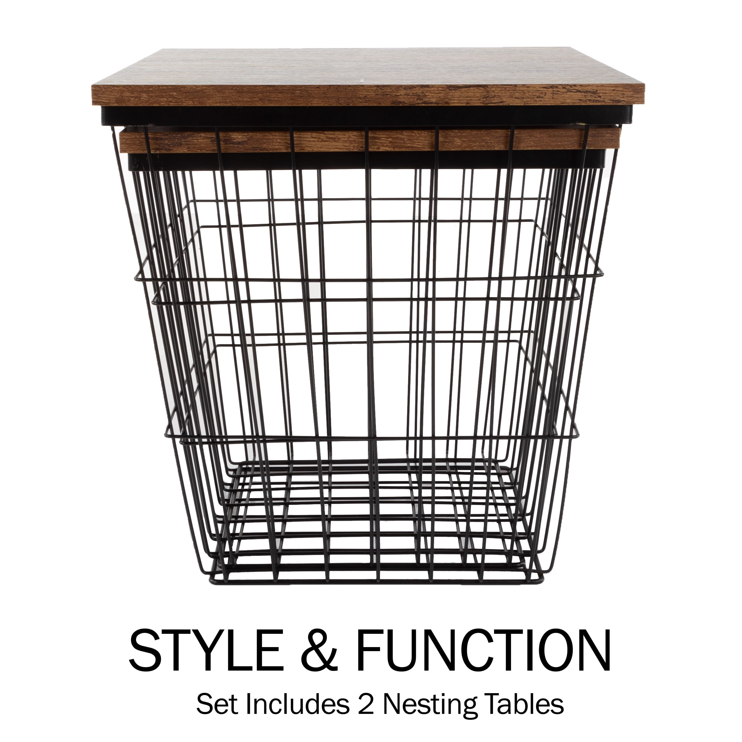 Wire basket 2024 nesting tables