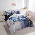thumbnail image 3 of Manfei Romantic Chic Butterfly Bedding Comforter Set 7-Piece, Vinatge Artwork King Bedding Sets, Teen Kid Adult Female Reversible Bed Sheets, Lightweight Room Decor, 3 of 7