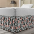 thumbnail image 1 of Floral Bed Skirt, Sketched Ladybird Tropical Flowers Leaves Repetitive Print, Elastic Bedskirt Dust Ruffle Wrap Around for Bedding Decor, 4 Sizes, Blush Pale Grey, by Ambesonne, 1 of 2