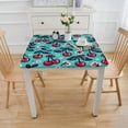 thumbnail image 3 of BANET - Oilcloth Table Cloth - Wipeable Tablecloths for - Non-Fading Table Cover with Better Than Backing - Aqua (Rectangle), 3 of 7