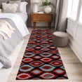 thumbnail image 4 of Red Black Geometric 2'x6' Runner Rugs for Hallway Kitchen Bedside Non Slip Washable, Abstract Art Diamond Modern Entryway Rug Runners with Rubber Backing, Long Carpet Runner for Laundry Room, 4 of 8
