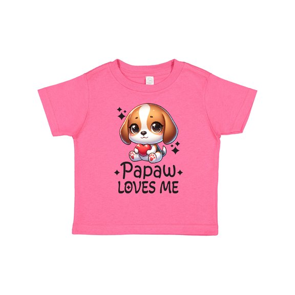 Inktastic Papaw Loves Me Grandchild Puppy Boys or Girls Toddler T-Shirt