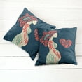 thumbnail image 6 of Ambesonne Abstract Throw Pillow Cover 2 Pack, Pregnant Woman and Heart, 20", Night Blue Coral Cream, 6 of 7
