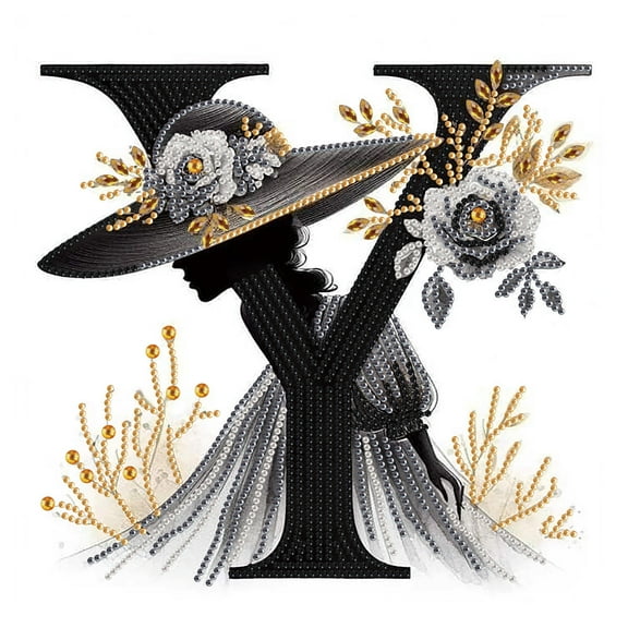 5D DIY Diamond Painting Kit Elegant Lady Letter Y Special Shape Creative Diamond Craft Suitable for Home and Office Decor, Festive Gifts