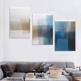 thumbnail image 4 of Nawypu Abstract Canvas Wall Art Blue White Brown Abstract Pictures for Living Room Wall Decor Modern Abstract Painting Artwork Contemporary Abstract Canvas Print for Home 12''x16''X3 Panels, 4 of 4