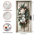 thumbnail image 3 of HomeKingdee Snowman Door Cover Christmas Banner for Front Door Outdoor Indoor Decoration Large Holiday Wall Backdrop with Red Scarf Pinecones Santa Hat Winter Decoration, 3 of 6