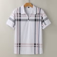 thumbnail image 4 of CONZONE Men's Polo Shirt Short Sleeve Casual Polo Shirt for Men Plaid Breathable Slim Fit Cozy Summer Golf Shirts, 4 of 9